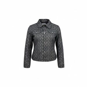 Vintage Iceberg Jeans Jacket All Over Logo Print Button Down Shirt Made in Italy